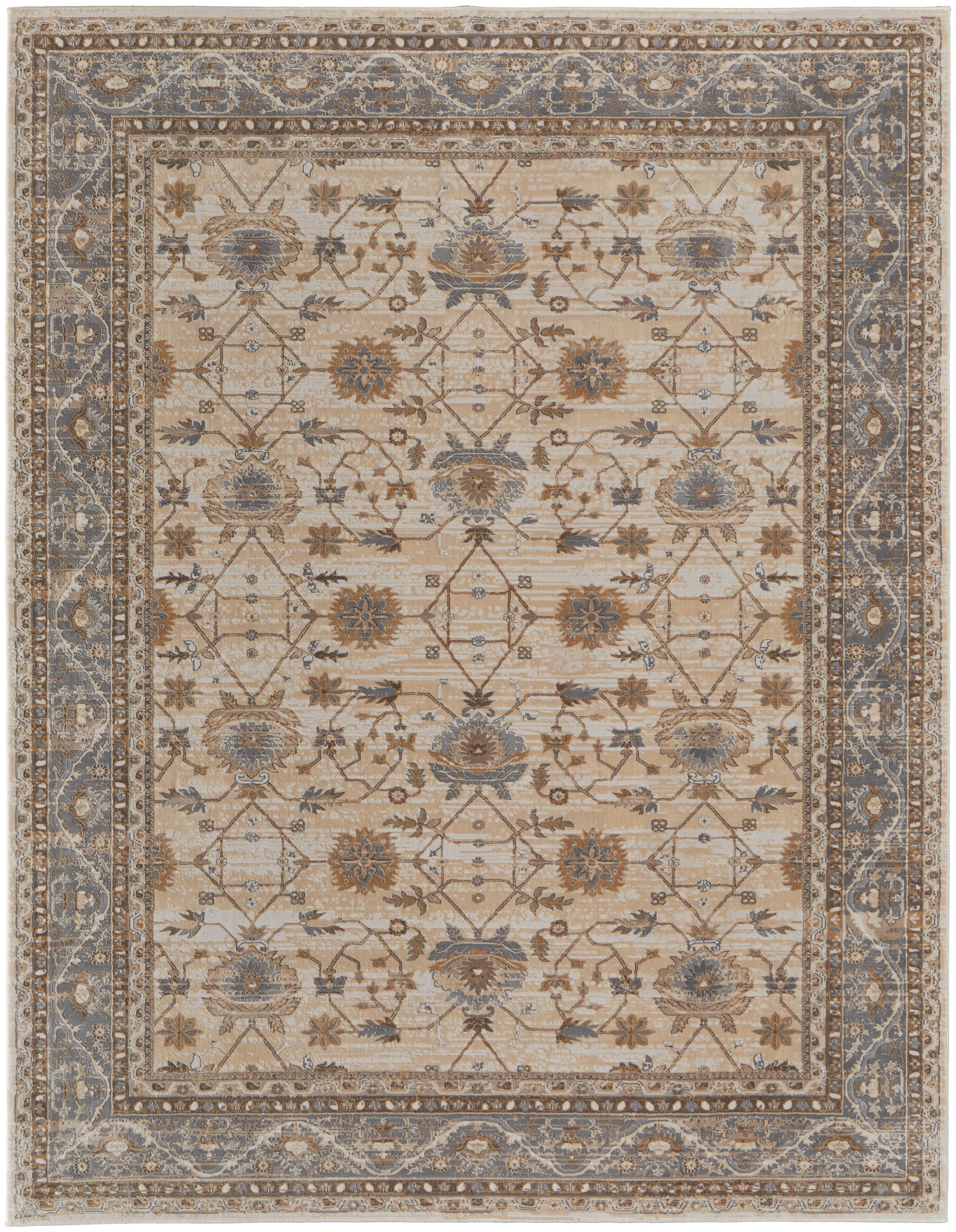 Feizy Celene Cel39Kvf Tan/Ivory/Gray Area Rug