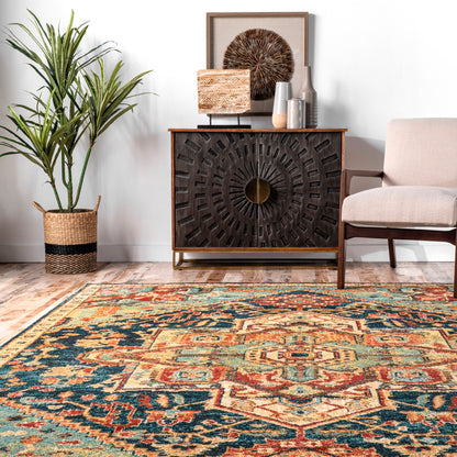 Nuloom Tabetha Tribal Rzin06A Green Area Rug