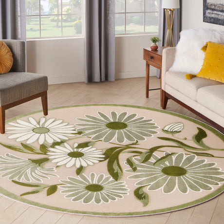 Nourison Aloha Alh33 Ivory Green Area Rug