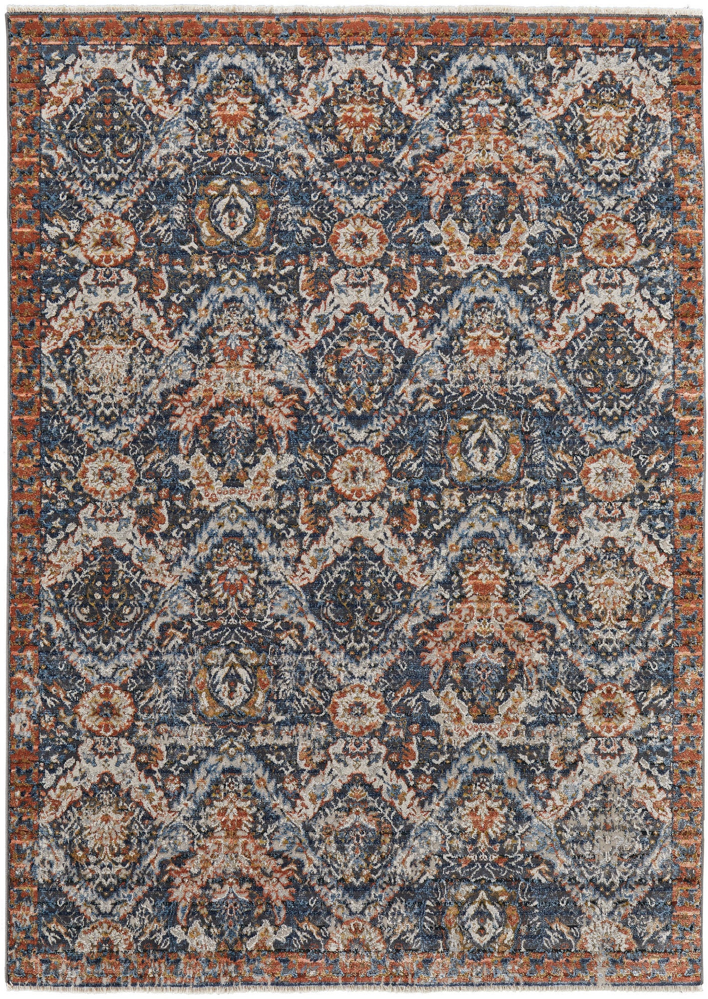 Feizy Kaia Kai39Hrf Blue/Orange/Ivory Area Rug