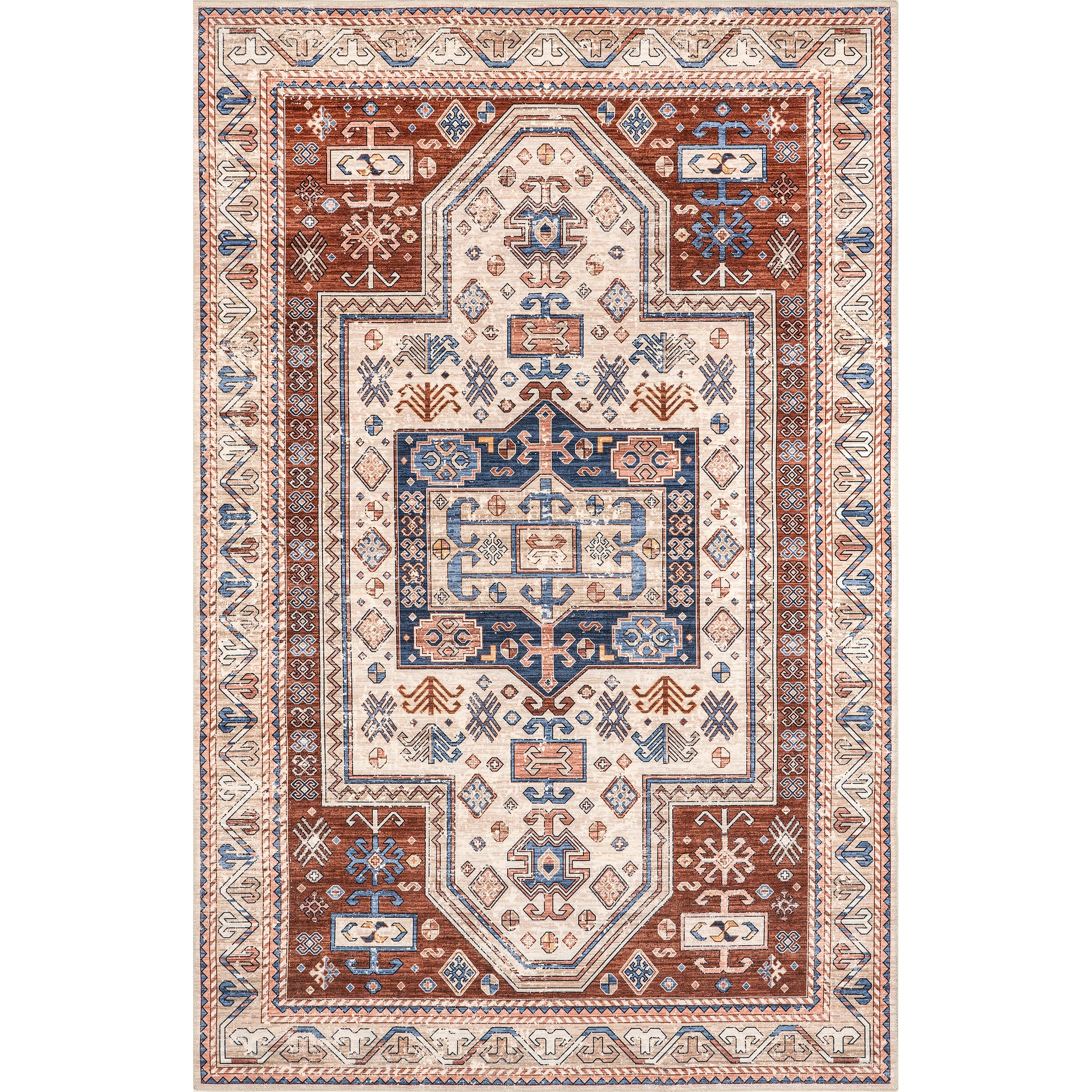 Nuloom Rla Tribal Bordered Birv97A Rust Area Rug