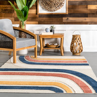 Nuloom Katina Abstract Rainbow Kkpr05A Blue Area Rug