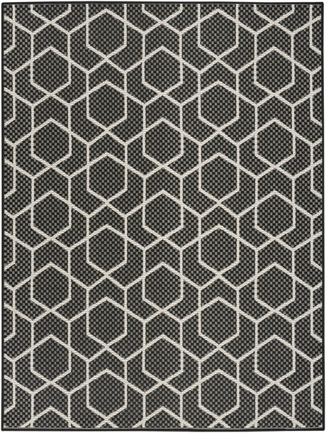Nourison Horizon Indoor/Outdoor HOZ01 Black Contemporary Area Rugs