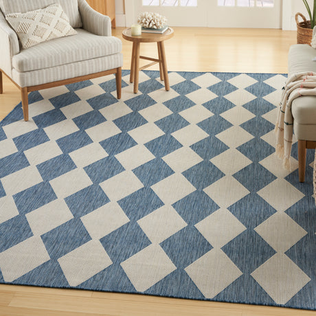 Nourison Positano POS04 Machine Made Navy, Blue Rug