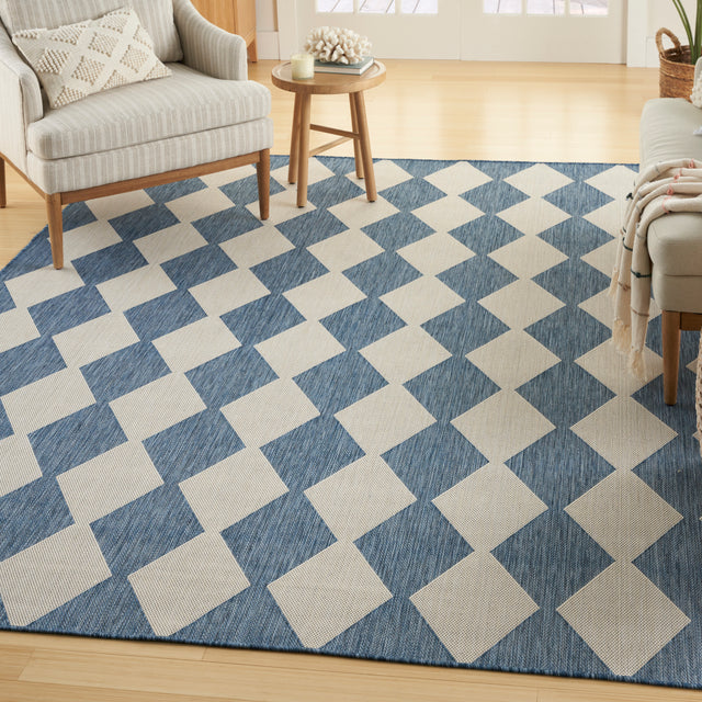 Nourison Positano POS04 Machine Made Navy, Blue Rug