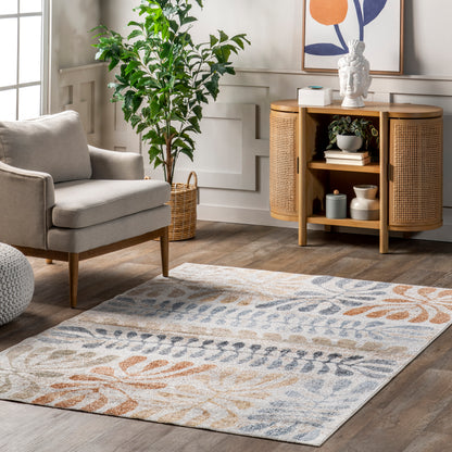 Nuloom Virginie Floral Grhn03A Beige Area Rug