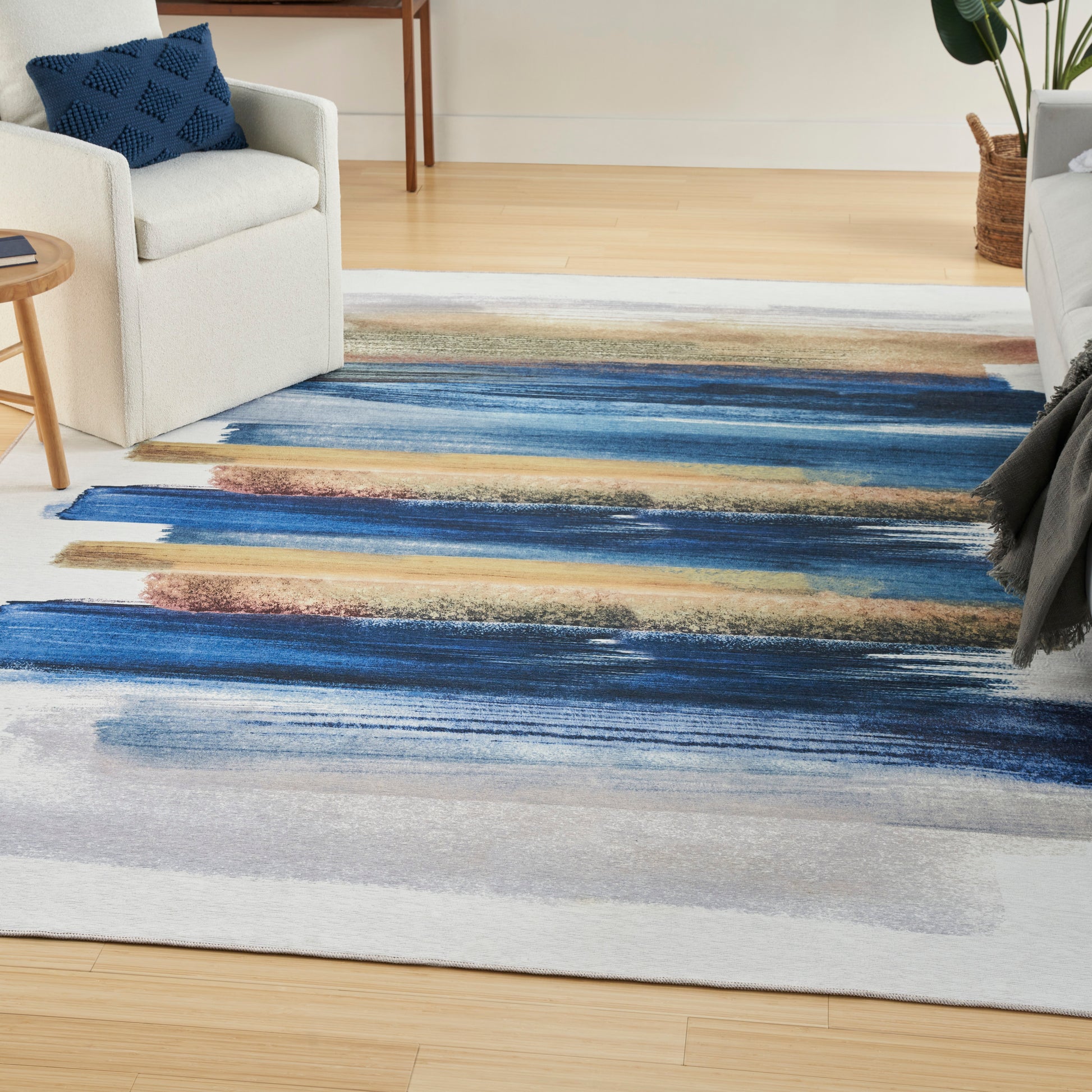 Nourison Nourison Washables Nwb09 Blue Multicolor Area Rug