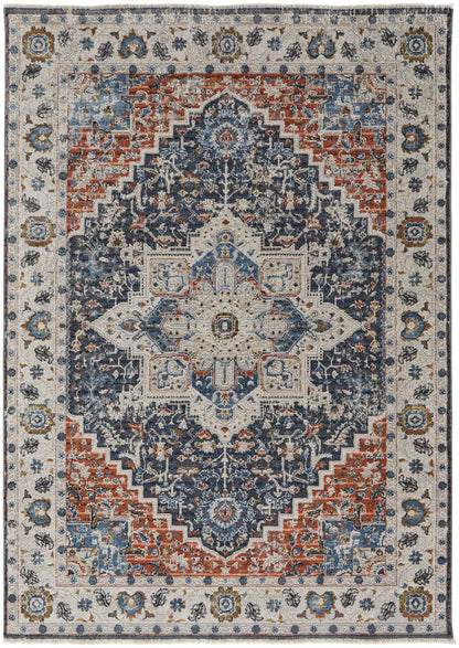 Feizy Kaia Kai39Htf Ivory/Blue/Red Area Rug