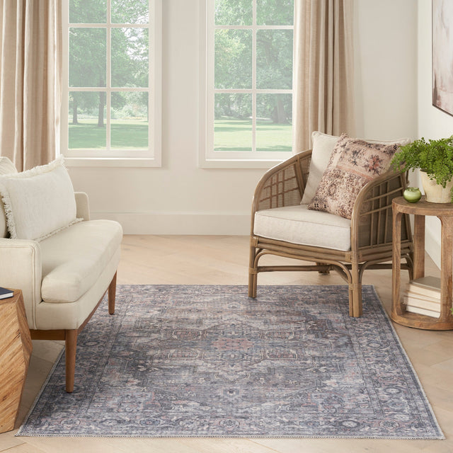 Nourison Machine Washable Series 1 X Nicole Curtis Sr101 Grey Rug.