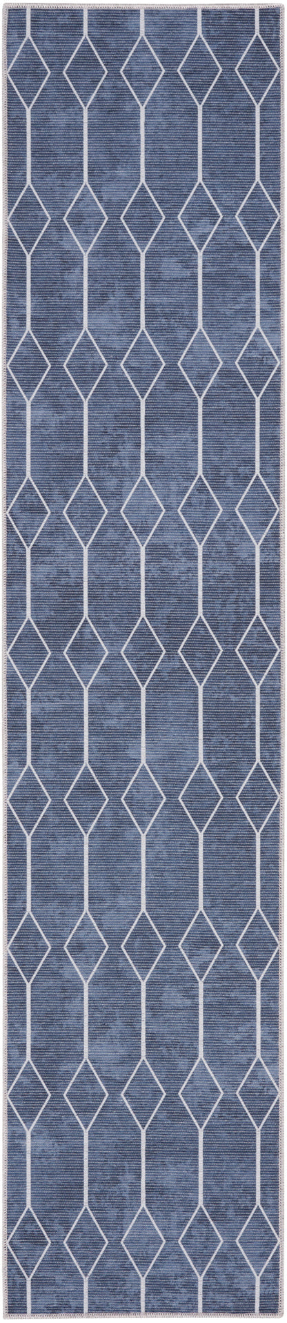 Nourison Machine Washable Series 1 X Nicole Curtis Sr107 Navy Area Rug