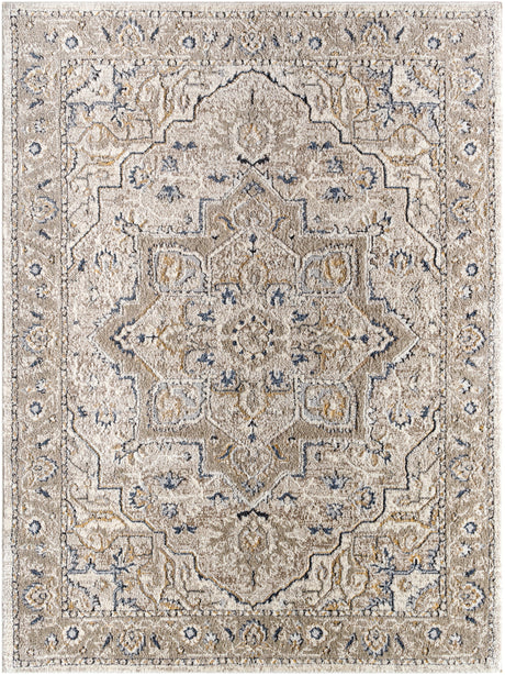 Surya Zidane Zdn-2301 Gray, White, Dark Brown, Black, Medium Brown, Light Beige Rug.