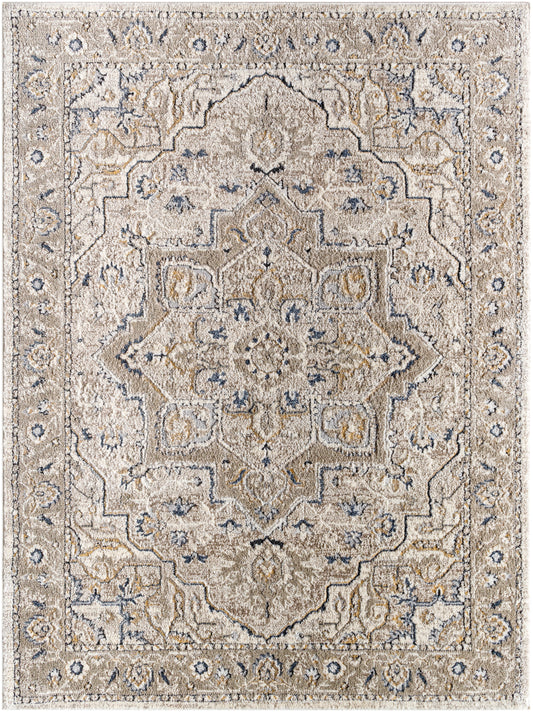 Surya Zidane Zdn-2301 Gray, White, Dark Brown, Black, Medium Brown, Light Beige Area Rug