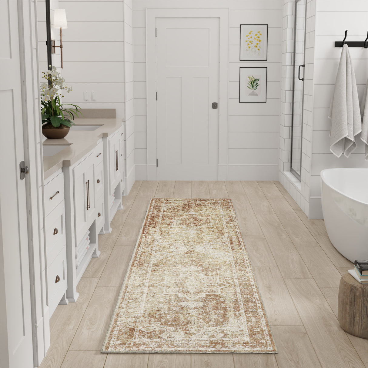 Nourison Astra Machine Washable ASW12 Machine Made Rust Rug