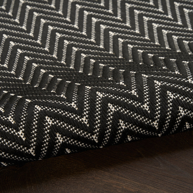 Nourison Horizon Indoor/Outdoor HOZ02 Black Contemporary Area Rugs