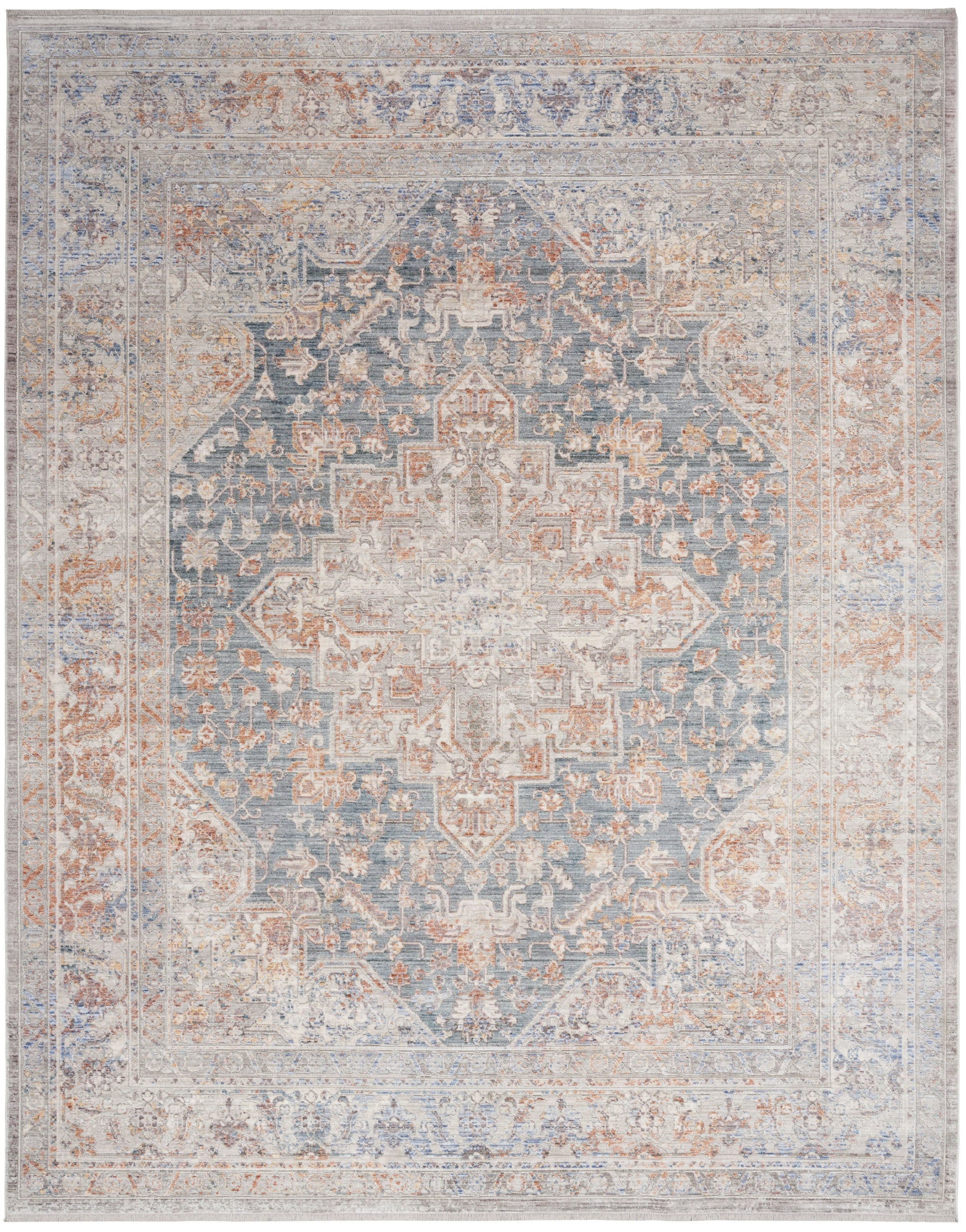 Nourison Elegant Heirlooms Elh01 Ivory Blue Area Rug