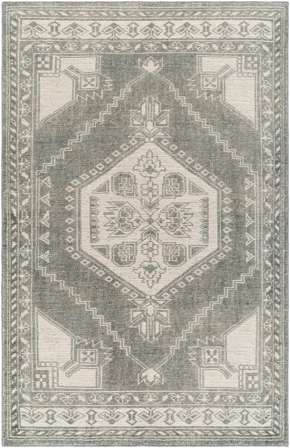 Surya Zahra Zha-2306 Dusty Sage, Medium Gray, Light Gray, Light Beige Rug.