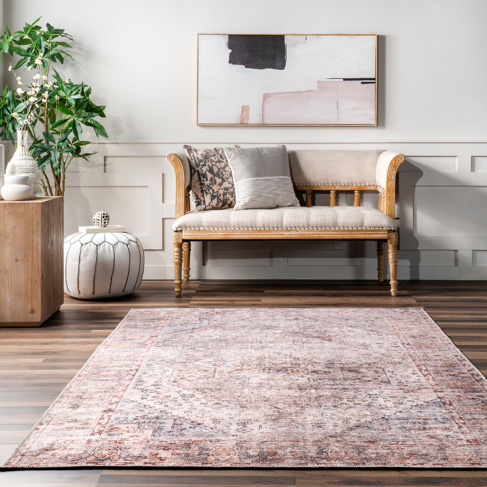 Nuloom Kirsty Traditional Distressed Rzgl02A Rust Area Rug