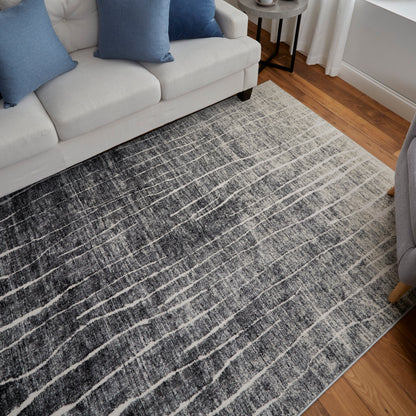 Feizy Kano 86439Lif Black/Gray/Ivory Area Rug