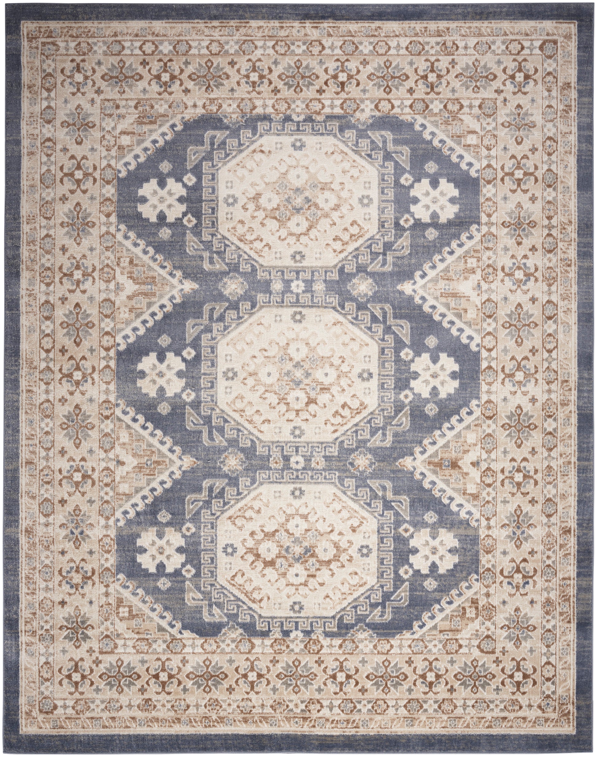 Nourison Serenity Home Srh01 Ivory Blue Area Rug