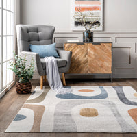 Nuloom Renee Abstract Shapes Grhn08A Beige Area Rug