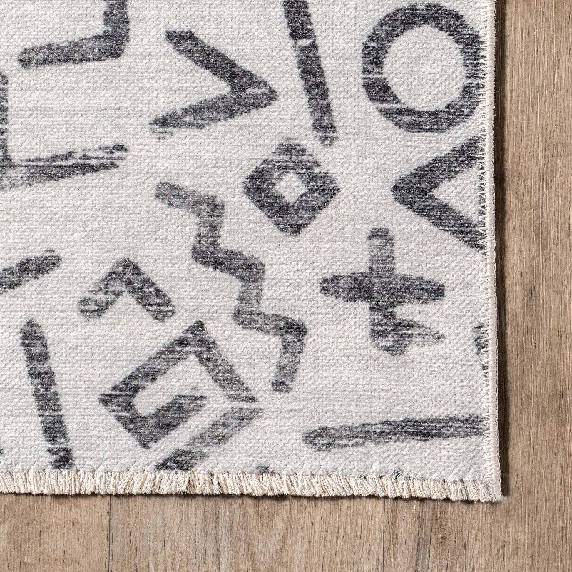 Nuloom Tania Modern Symbols Rznb08A Light Gray Area Rug