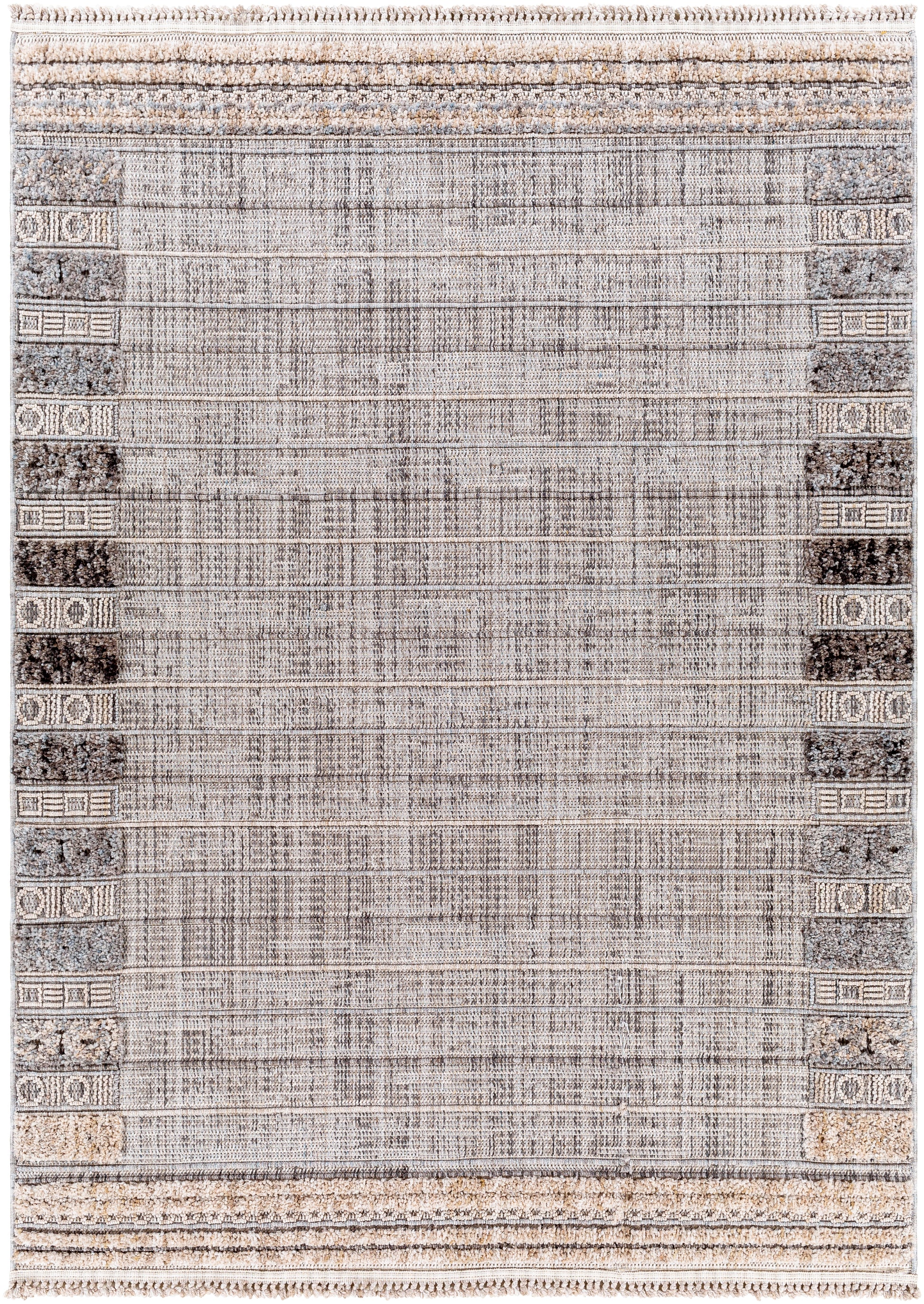 Surya Zaragoza Zrz-2308 Cream, Light Beige, Charcoal, Light Slate, Light Gray, Medium Gray Area Rug