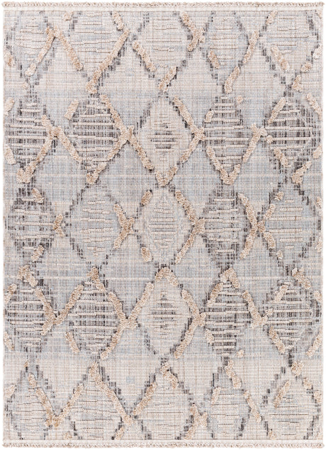 Surya Zaragoza Zrz-2311 Medium Gray, Light Beige, Cream, Charcoal, Light Gray Rug.