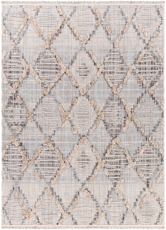 Surya Zaragoza Zrz-2311 Medium Gray, Light Beige, Cream, Charcoal, Light Gray Area Rug