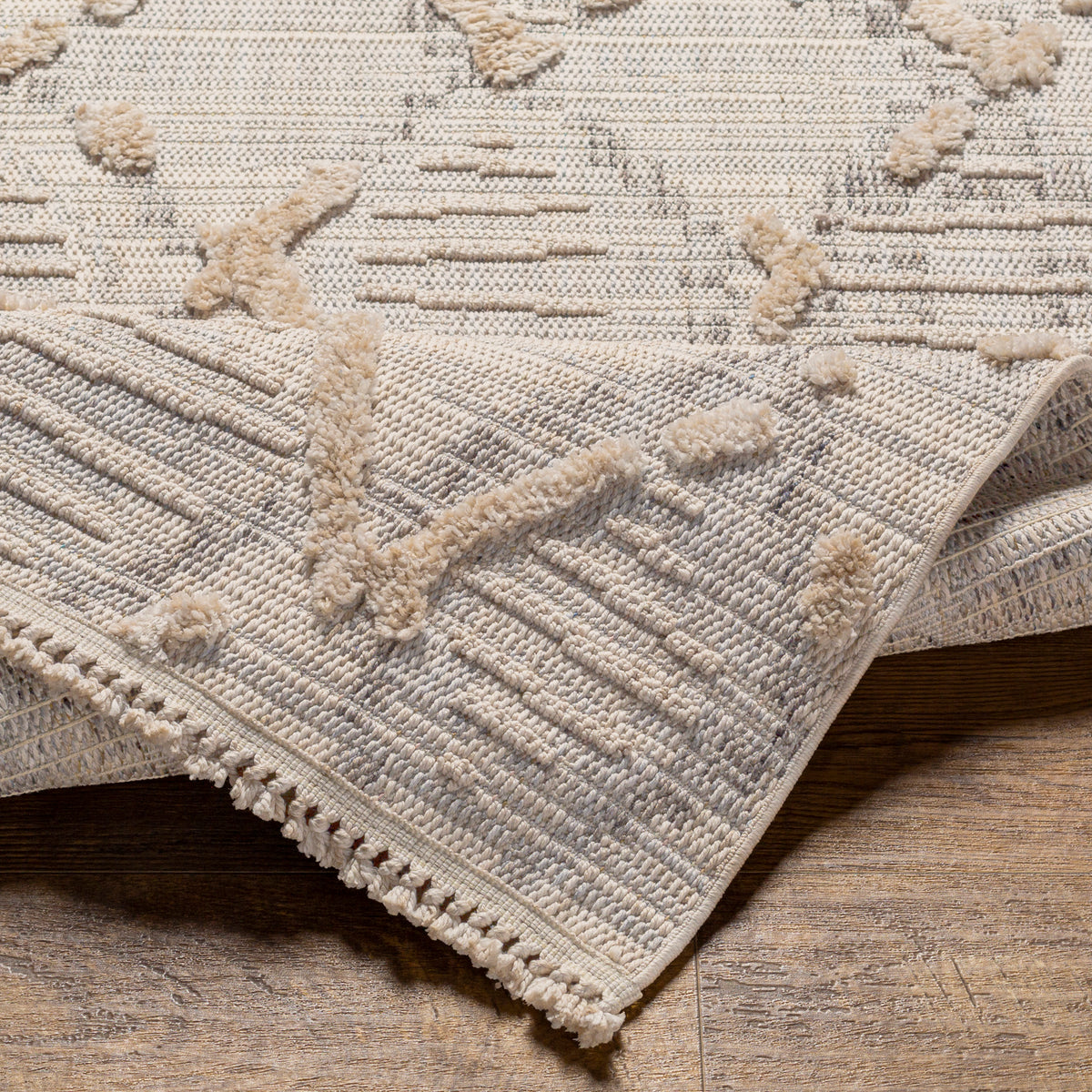 Surya Zaragoza Zrz-2311 Medium Gray, Light Beige, Cream, Charcoal, Light Gray Rug.