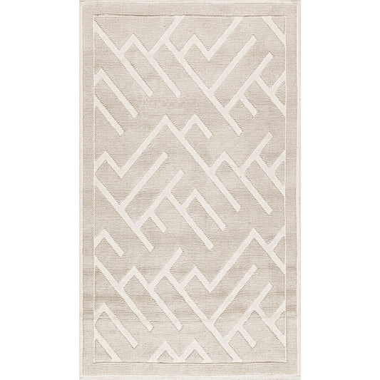 Nuloom Hudson Abstract Maze Psko02B Ivory Area Rug