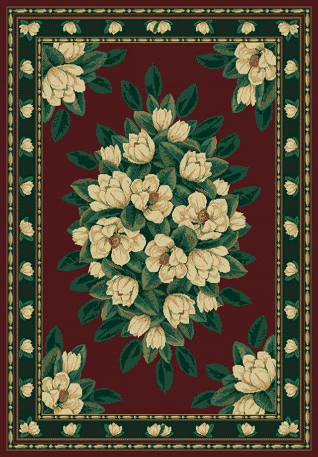 United Weavers Manhattan Magnolia Burgundy (040-37034) Floral / Country Area Rug