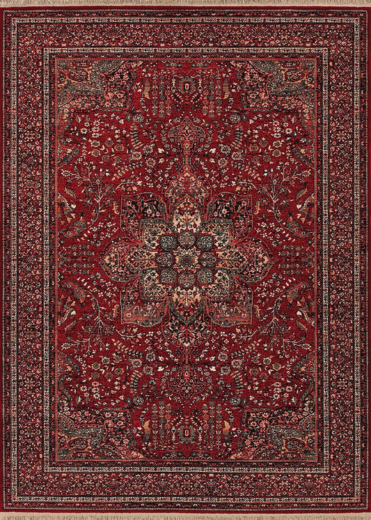 Couristan Kashimar All Over Center Medallion 0612/3337 Antique Red Area Rug