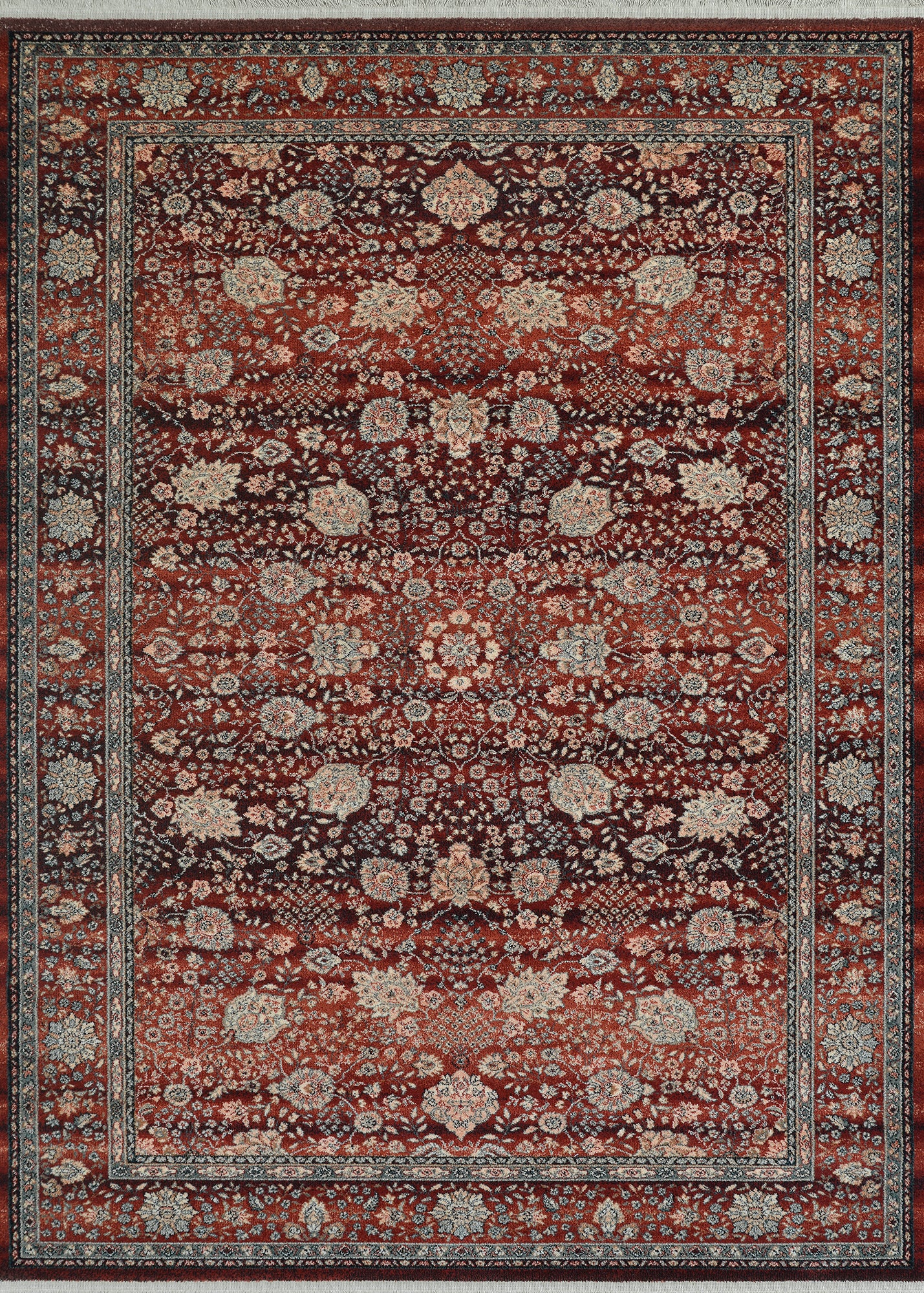 Couristan Kashimar Floral Vase 0614/4165 Rust Area Rug