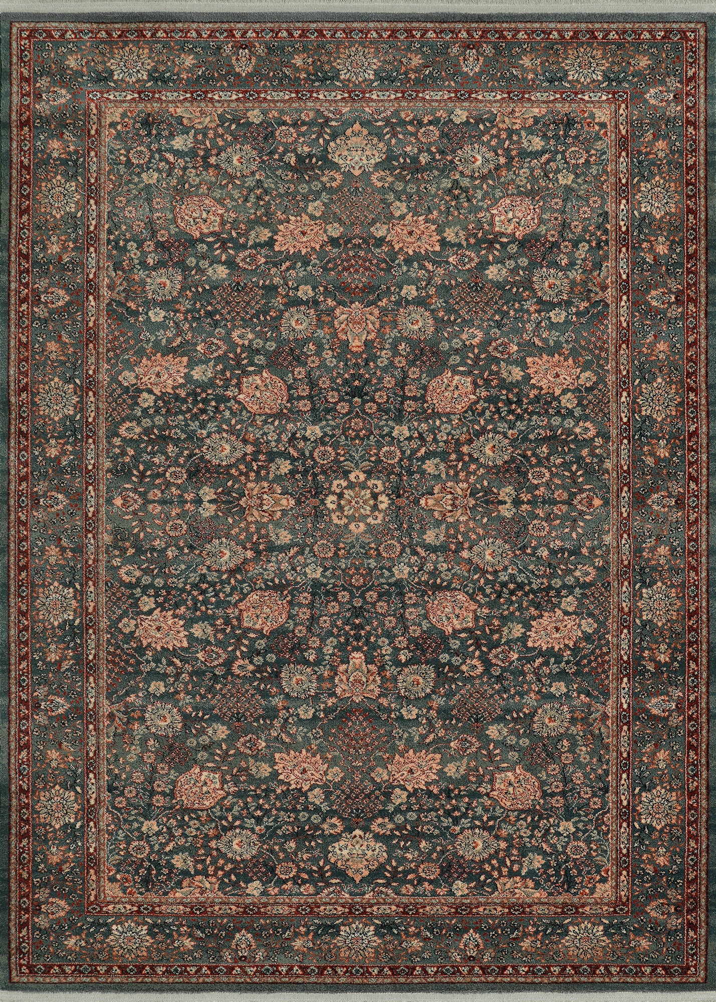 Couristan Kashimar Floral Vase 0614/4365 Sage Area Rug