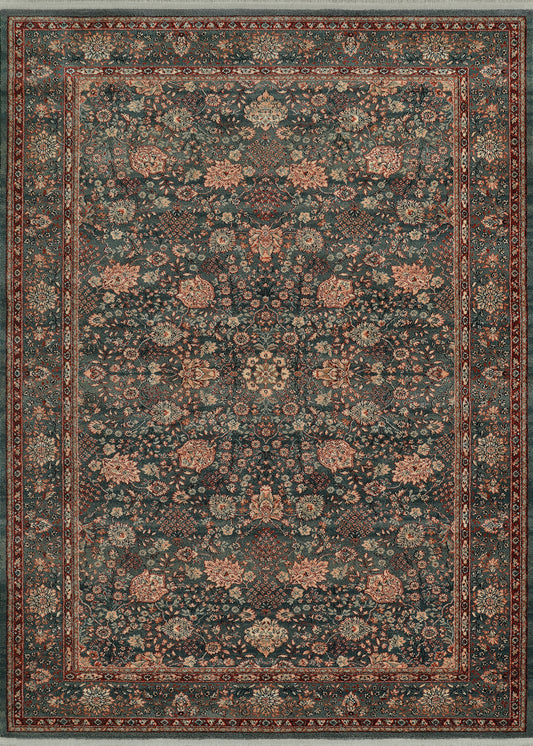 Couristan Kashimar Floral Vase 0614/4365 Sage Area Rug