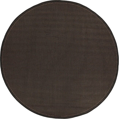 Couristan Recife Saddlestitch 1001/2000 Black / Cocoa Solid Color Area Rug
