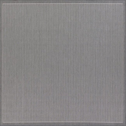 Couristan Recife Saddlestitch 1001/3012 Grey / White Solid Color Area Rug