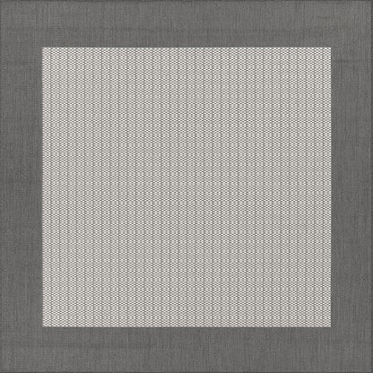 Couristan Recife Checkered Field 1005/3012 Grey / White Bordered Area Rug