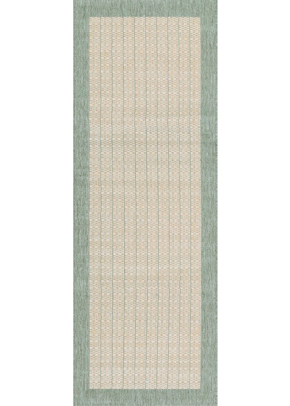 Couristan Recife Checkered Field 1005/5005 Natural / Green Rugs
