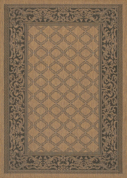 Couristan Recife Garden Lattice 1016/2000 Cocoa / Black Area Rug