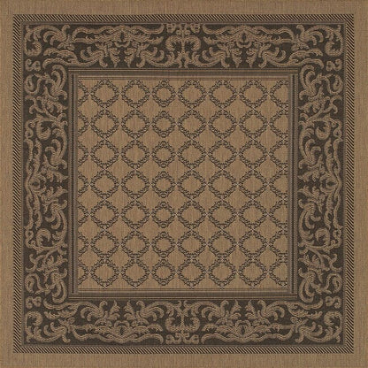 Couristan Recife Garden Lattice 1016/2000 Cocoa / Black Area Rug