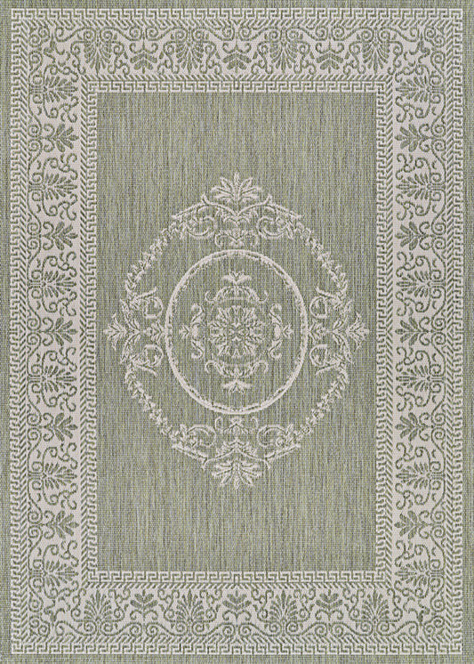 Couristan Recife Antique Medallion 1078/4412 Sage Leaf/Ivory Area Rug