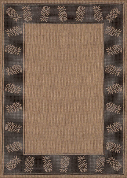 Couristan Recife Tropics 1177/2500 Cocoa / Black Tropical Area Rug