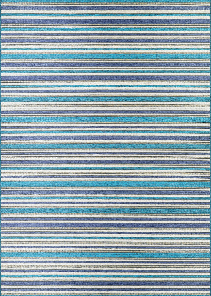 Couristan Cape Brockton 1403/0002 Cobalt / Teal Striped Area Rug