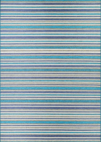 Couristan Cape Brockton 1403/0002 Cobalt / Teal Striped Area Rug