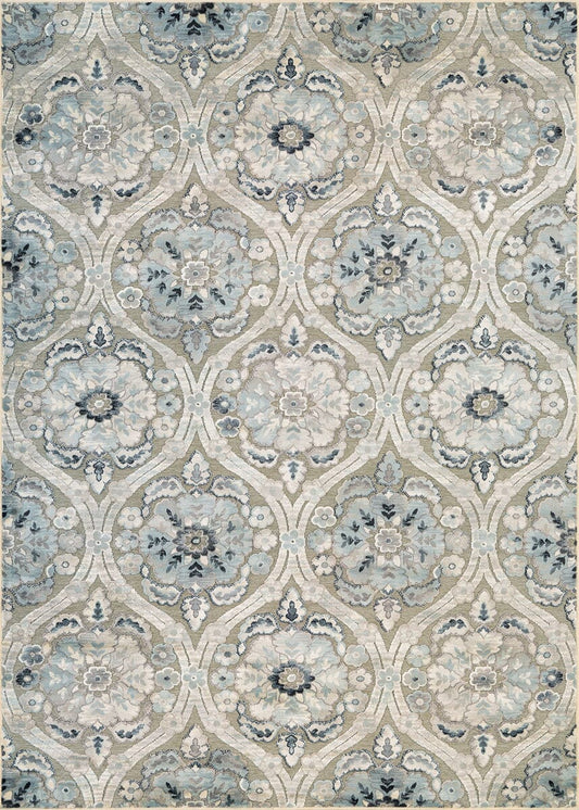 Couristan Cire Cherrington 1438/6539 Greige / Antique Cream Damask Area Rug