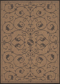 Couristan Recife Veranda 1583/2500 Cocoa / Black Area Rug