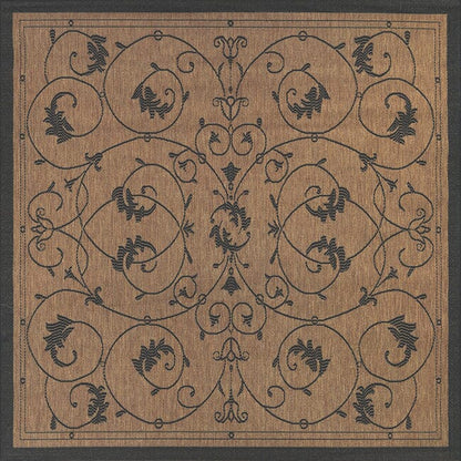 Couristan Recife Veranda 1583/2500 Cocoa / Black Area Rug