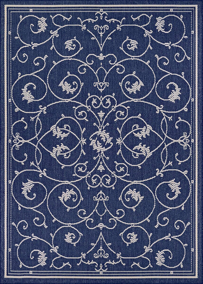 Couristan Recife Veranda 1583/6500 Ivory / Indigo Area Rug