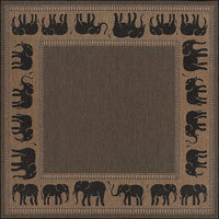 Couristan Recife Elephant 1588/1021 Cocoa / Black Bordered Area Rug
